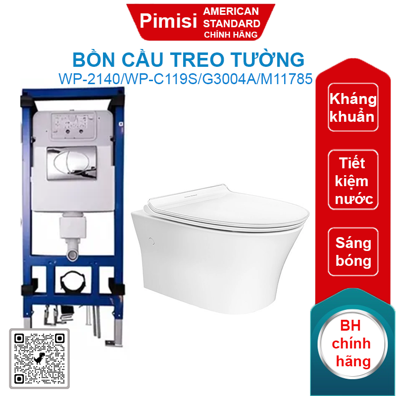 Bồn cầu American Standard WP-2140 kèm nắp WP-C119S và két nước G3004A/M11785