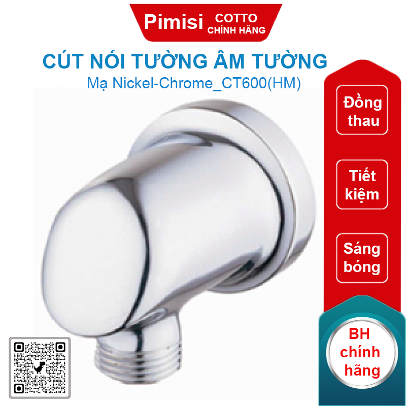 Cút nối tường Cotto CT600(HM) âm tường