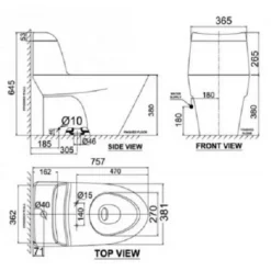 Alternative view of Bồn cầu American Standard VF-2010SW (VF2010SW) nắp rửa cơ M4A839 Activa (TL)