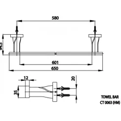 Alternative view of Thanh treo khăn đơn Cotto CT0063#GR(HM) Màu vàng