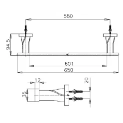 Alternative view of Thanh treo khăn đơn Cotto CT0063(HM)