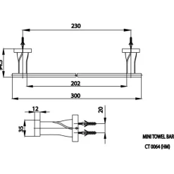 Alternative view of Thanh treo khăn đơn Cotto CT0064#GR(HM) màu vàng