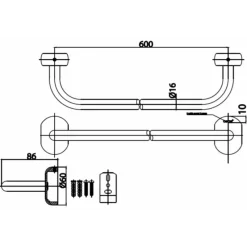 Alternative view of Thanh treo khăn đơn Cotto CT0121(HM)