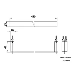 Alternative view of Thanh treo khăn đơn Cotto CT0274(HM)