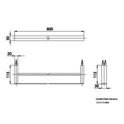 Alternative view of Thanh treo khăn đôi Cotto CT0276(HM)