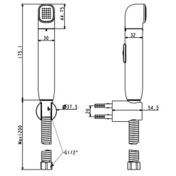 Alternative view of Vòi xịt toilet American Standard WF-TS28W (WFTS28W) màu trắng