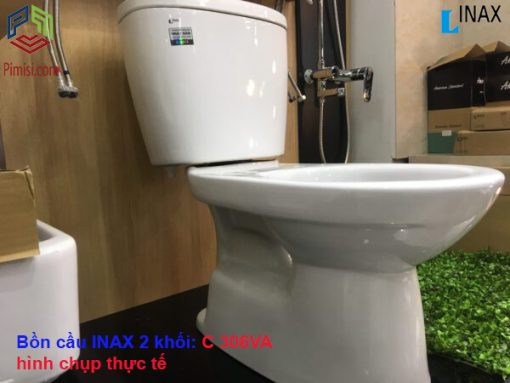 Bàn cầu 2 khối INAX C 306VAN hình chụp thực tế