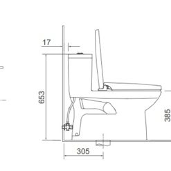 Bản vẽ kỹ thuật bồn cầu 1 khối INAX AC 969VN