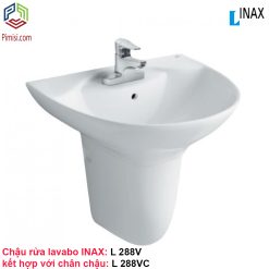 Chậu rửa lavabo treo tường INAX 288 có chân ngắn L 288VC