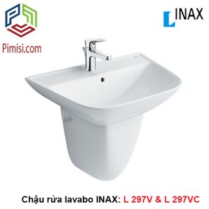 Chậu rửa lavabo INAX L 297V treo tường có chân chậu ngắn L 297VC