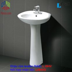 Chậu rửa mặt treo tường L 284V có chân dài L-284VD