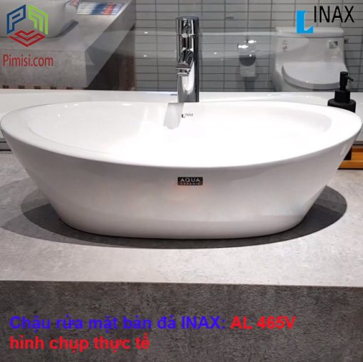 Chậu rửa mặt bàn đá INAX AL-465V hình chụp thực tế