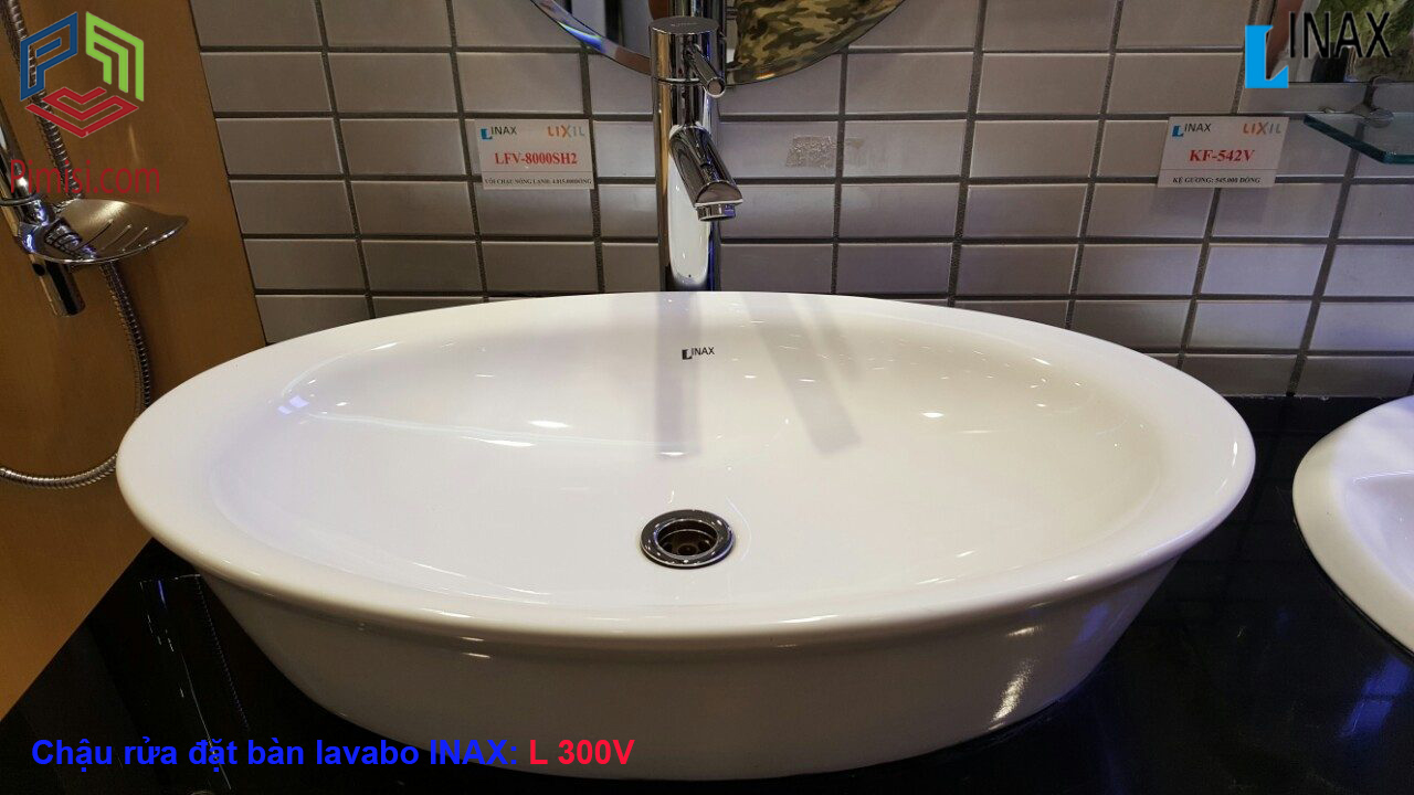 Chậu rửa mặt bàn đá lavabo INAX AL-300V hình chụp thực tế