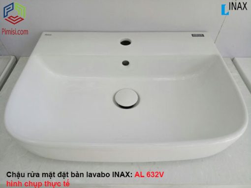 Chậu rửa mặt đặt bàn lavabo INAX AL-632V hình chụp thực tế