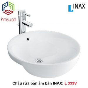 Chậu lavabo bán âm INAX L-333V bàn đá nhỏ