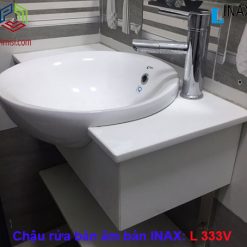 Chậu rửa bán âm bàn lavabo INAX L-333V hình chụp thực tế