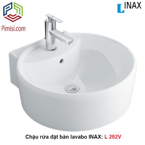 Chậu rửa mặt đặt bàn đá INAX L-292V hình tròn