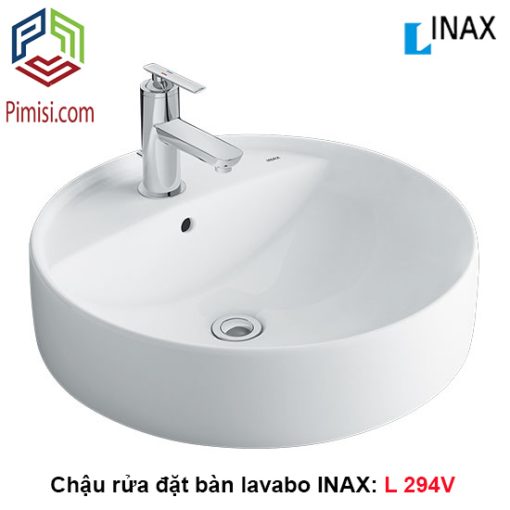 Chậu rửa mặt đặt bàn đá INAX L-294V hình tròn