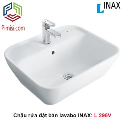 Chậu rửa mặt đặt bàn đá INAX L-296V hình chữ nhật