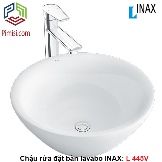 Chậu rửa đặt bàn lavabo INAX L-445V hình tròn