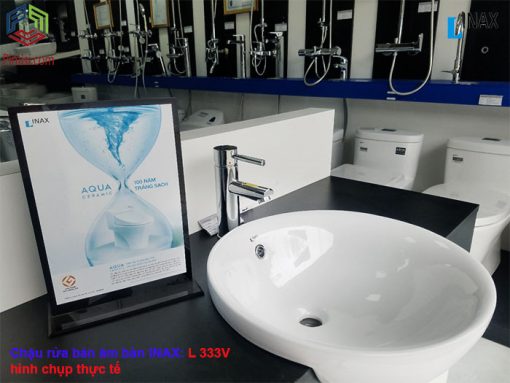 Lavabo bán âm INAX L-333V bàn đá nhỏ