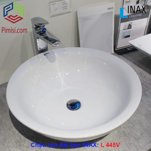 Chậu rửa mặt đặt bàn lavabo INAX L-445V hình chụp thực tế