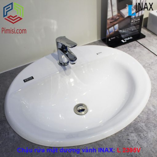 Chậu rửa mặt dương vành INAX L-2395V hình chụp thực tế