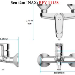 Kích thước sen tắm nóng lạnh INAX BFV-1113S