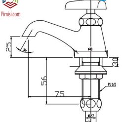 Bản vẽ kỹ thuật vòi chậu rửa lavabo INAX LF-1 lạnh 1 lỗ