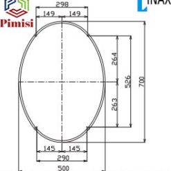 Gương phòng tắm INAX KF-5070VAC bầu dục