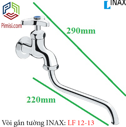 Kích thước vòi rửa gắn tường INAX LF-12-13 lạnh