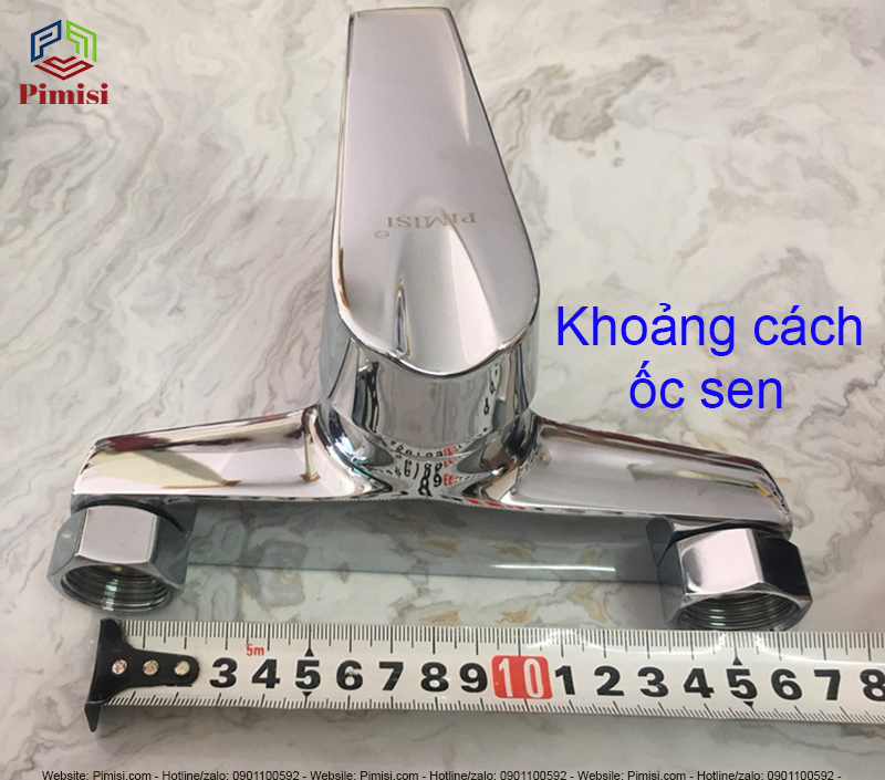 Bản vẽ kích thước vòi tắm nóng lạnh Pimisi 100S