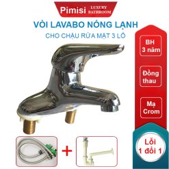 Vòi lavabo nóng lạnh Pimisi PV-101C chậu 3 lỗ