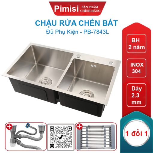Chậu rửa chén bát inox 304 Pimisi PB-7843L