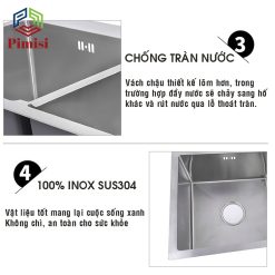 Bồn rửa chén Pimisi PR-7843C làm từ 100% inox 304