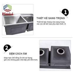 Bồn rửa bát Pimisi PC-7843C giật cấp sang trọng
