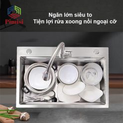 Bồn rửa chén Pimisi PR-7846 - 1 ngăn lớn siêu to tiện lợi rửa xoong nồi ngoại cỡ