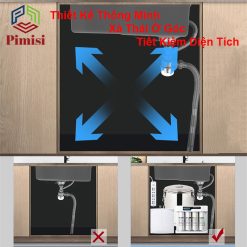 Chậu rửa bát Pimisi PR-7846 thiết kế thông minh xả thải ở góc - tiết kiệm diện tích
