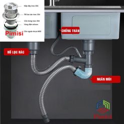 Xi phông chậu rửa bát Pimisi PC-7843C thiết kế đặc biệt ngăn mùi hiệu quả