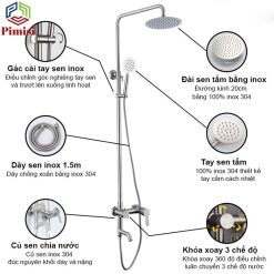 Bộ sen cây inox 304 Pimisi PSC-301C