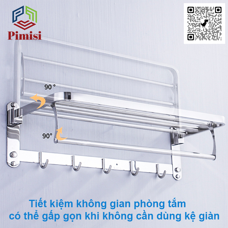 Giá treo khăn nhà tắm Pimisi PR-011WM gấp gọn để tiết kiệm không gian