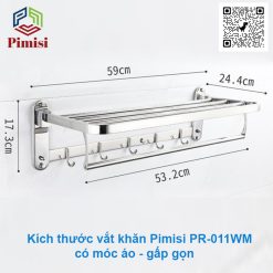 Kích thước vắt khăn Pimisi PR-011WM inox 304