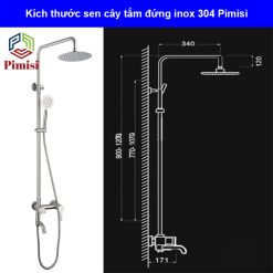 Kích thước vòi sen đứng nóng lạnh Pimisi PSC-301C