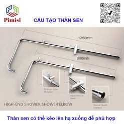 Thân sen Pimisi PSC-1101C có thể keo lên hạ xuống để phù hợp