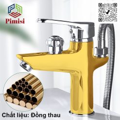 Vòi lavabo Pimisi PVS-108C làm từ chất liệu đồng thau