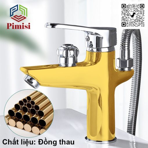Vòi lavabo Pimisi PVS-108C làm từ chất liệu đồng thau