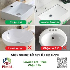 Chậu rửa két hợp được với vòi sen Pimisi PV-203C-1