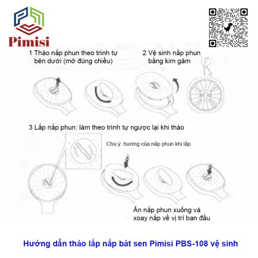Hướng dẫn vệ sinh bát sen tắm Pimisi PBS-108