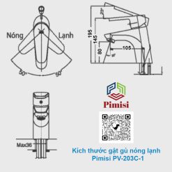 Kích thước gật gù nóng lạnh Pimisi PV-203C-1
