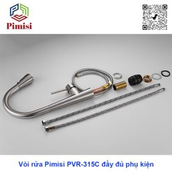 Vòi rửa bát inox 304 Pimisi PVR-315C sáng bóng